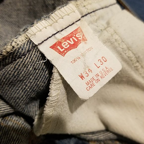 Vintage LEVIS 509 Orange Tab Blue Jeans Mens 34x30 Actual 33x29.5 USA Made - Picture 2 of 10